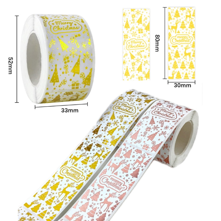 3 PCS Christmas Bronzing Gift Sticker Package Seal Sticker, Size: 30x80mm(K-252)