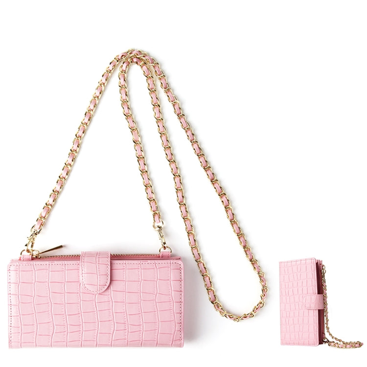 Chain Bag Coin Bag Crossbody Long Mini Shoulder Phone Bag(Pink)