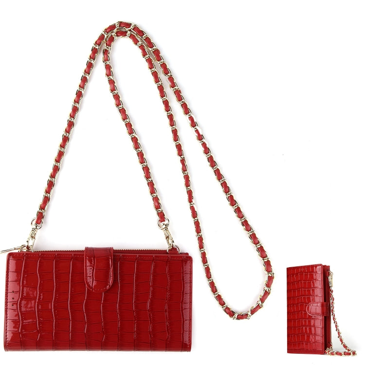 Chain Bag Coin Bag Crossbody Long Mini Shoulder Phone Bag(Red)