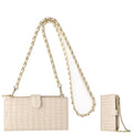 Chain Bag Coin Bag Crossbody Long Mini Shoulder Phone Bag(Beige)