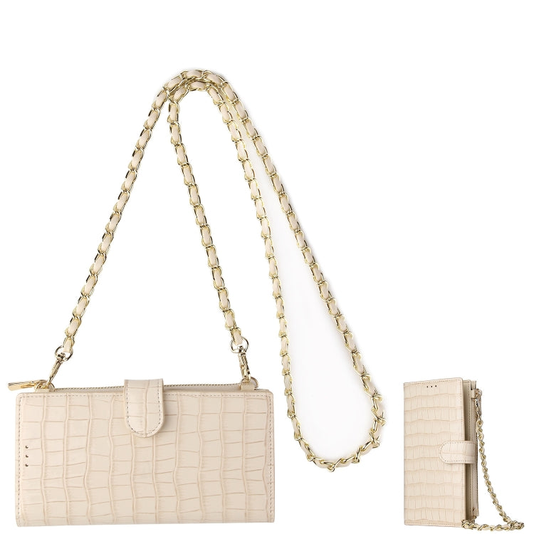 Chain Bag Coin Bag Crossbody Long Mini Shoulder Phone Bag(Beige)