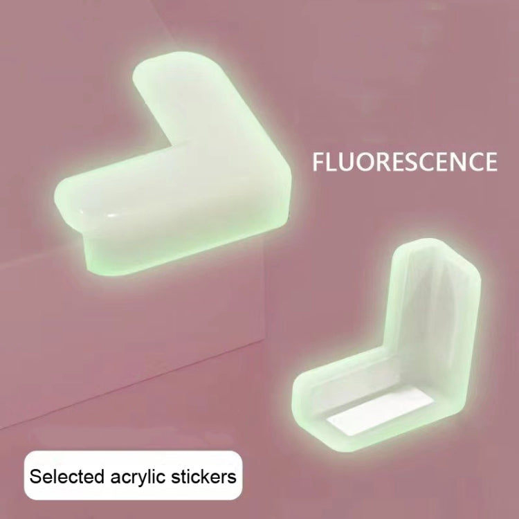 10 PCS Luminous Anti-bump Corner Transparent Coffee Table Corner Protector,Style: L-shape