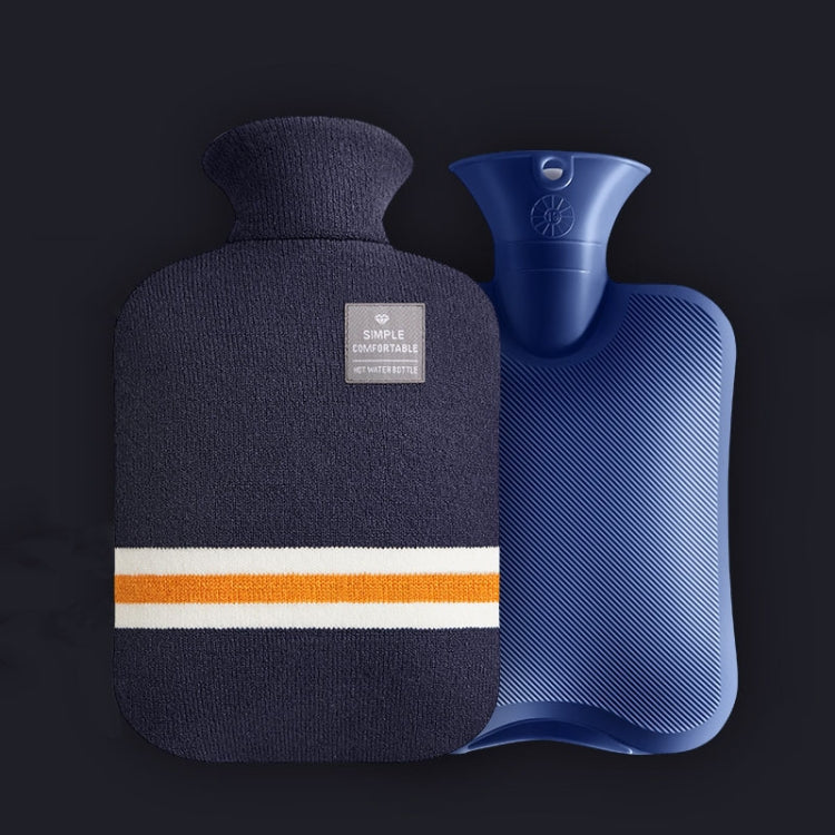 Large Explosion-proof Water-injected PVC Warm Water Bag, Spec: 1000ml (Navy Blue)
