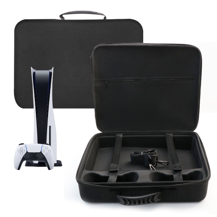 For PS5 Slim Game Console EVA Storage Bag Handbag Carrying Case(1959 Black)