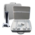 For PS5 Slim Game Console EVA Storage Bag Handbag Carrying Case(1959 Gray)