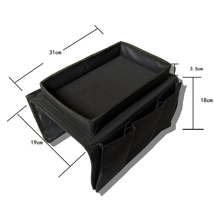 SF001 Oxford Cloth Sofa Armrest Hang Bag Household Storage Bag(Black)