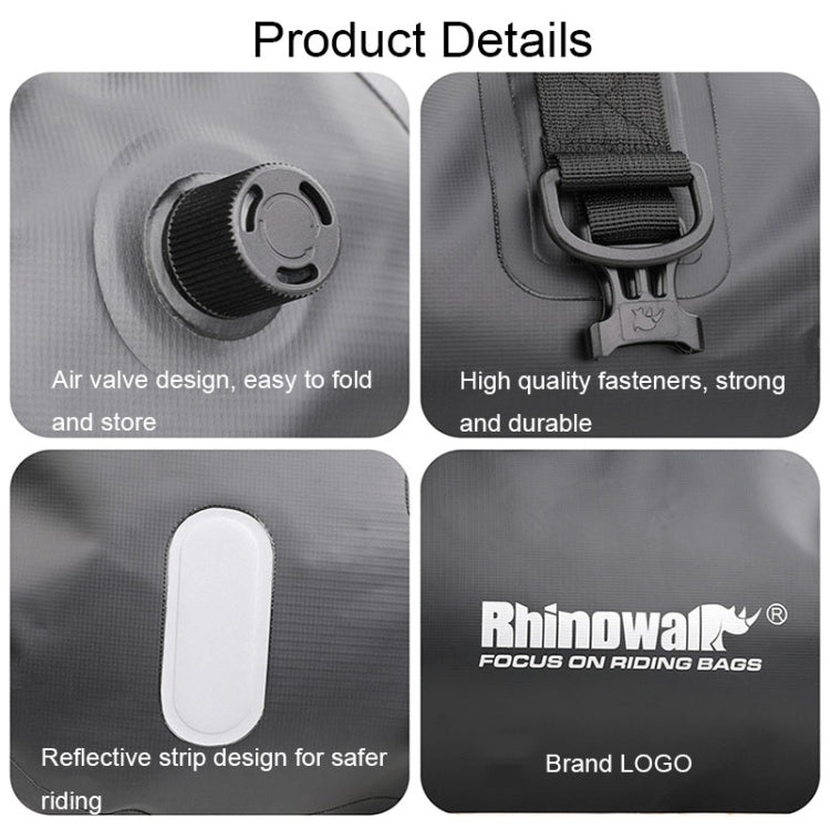 Rhinowalk MT20450 45L Large Capacity Portable Waterproof Motorcycle Tail Bag(Black)