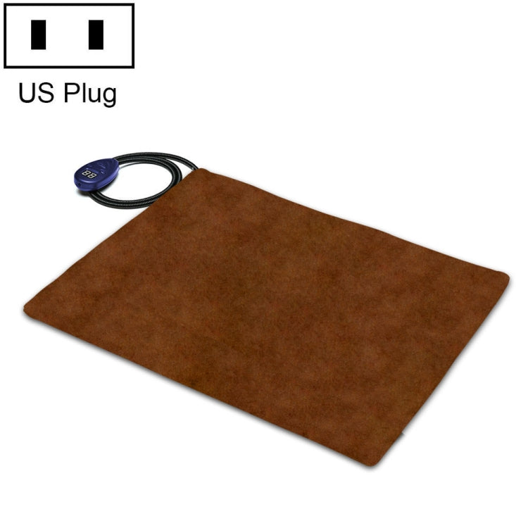 40x30cm Coffee 12V Low Voltage Multifunctional Warm Pet Heating Pad Pet Electric Blanket(US Plug)