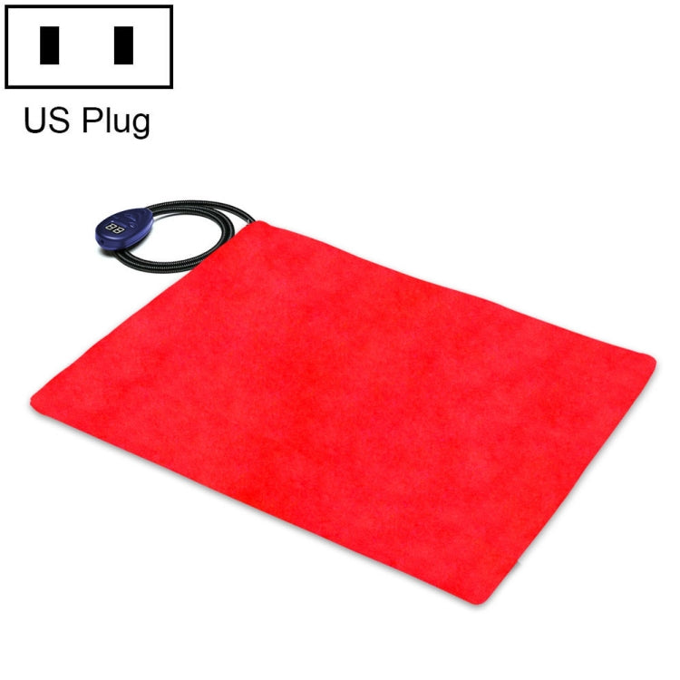 40x30cm Red 12V Low Voltage Multifunctional Warm Pet Heating Pad Pet Electric Blanket(US Plug)