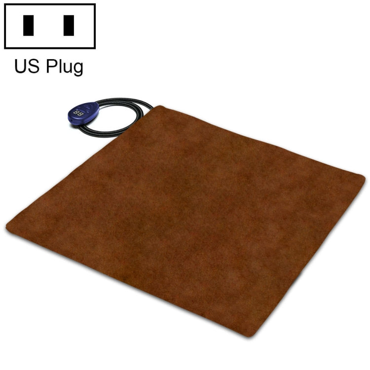 50x50cm Coffee 12V Low Voltage Multifunctional Warm Pet Heating Pad Pet Electric Blanket(US Plug)