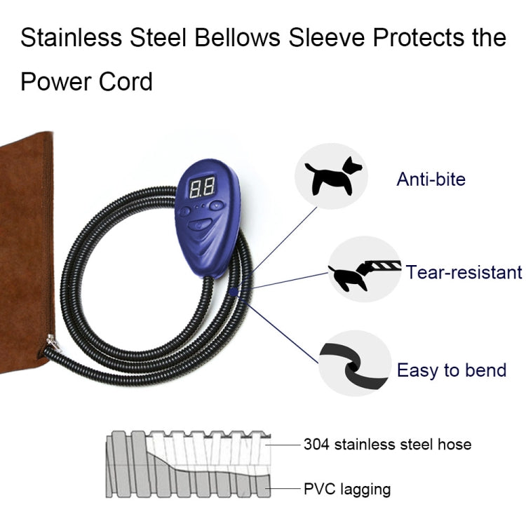 50x50cm Coffee 12V Low Voltage Multifunctional Warm Pet Heating Pad Pet Electric Blanket(US Plug)