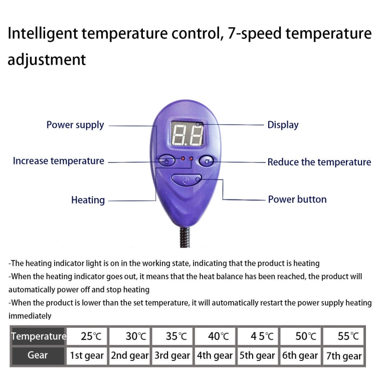 50x50cm Red 12V Low Voltage Multifunctional Warm Pet Heating Pad Pet Electric Blanket(US Plug)