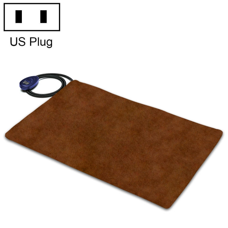 65x40cm Coffee 12V Low Voltage Multifunctional Warm Pet Heating Pad Pet Electric Blanket(US Plug)