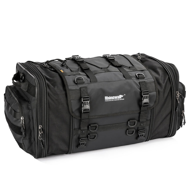 Rhinowalk MT4060 Large-capacity Foldable Expandable Tail Bag for Motorcycle Riding with Rain Cover(Black)