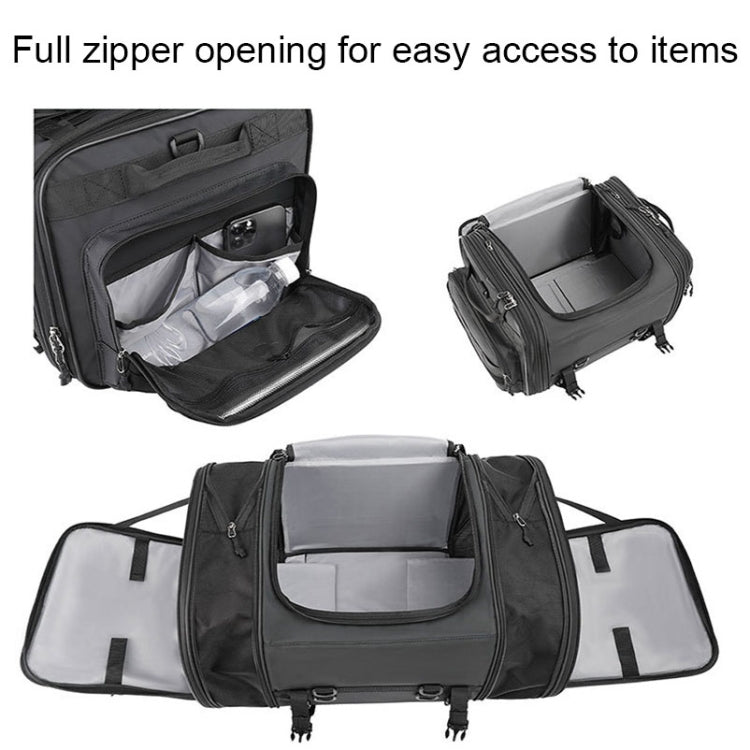 Rhinowalk MT4060 Large-capacity Foldable Expandable Tail Bag for Motorcycle Riding with Rain Cover(Black)