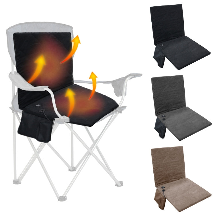 Outdoor Winter Camping Warm USB Heating Cushions With Backrest(Black)
