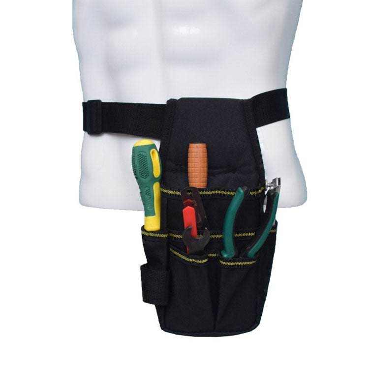 Lightweight Adjustable Hardware Tools Waist Bag Storage Bag(Black)