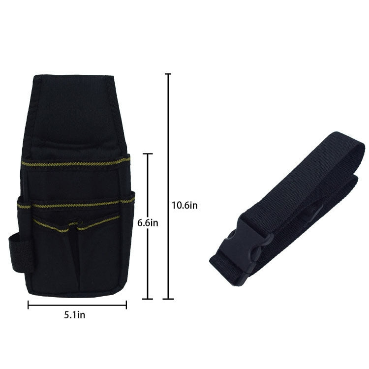 Lightweight Adjustable Hardware Tools Waist Bag Storage Bag(Black)