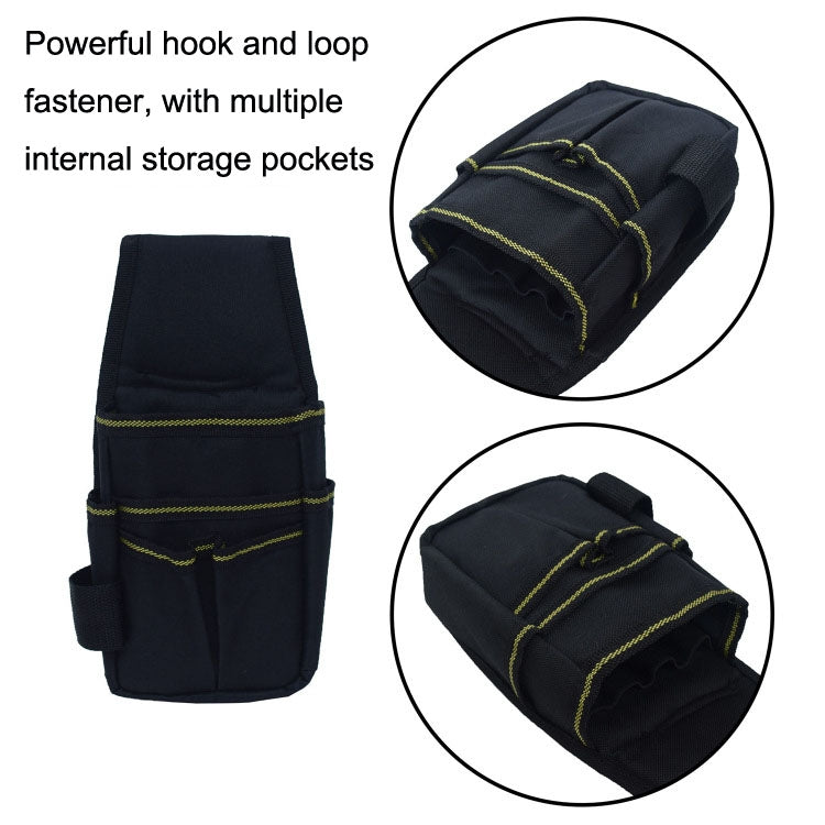 Lightweight Adjustable Hardware Tools Waist Bag Storage Bag(Black)