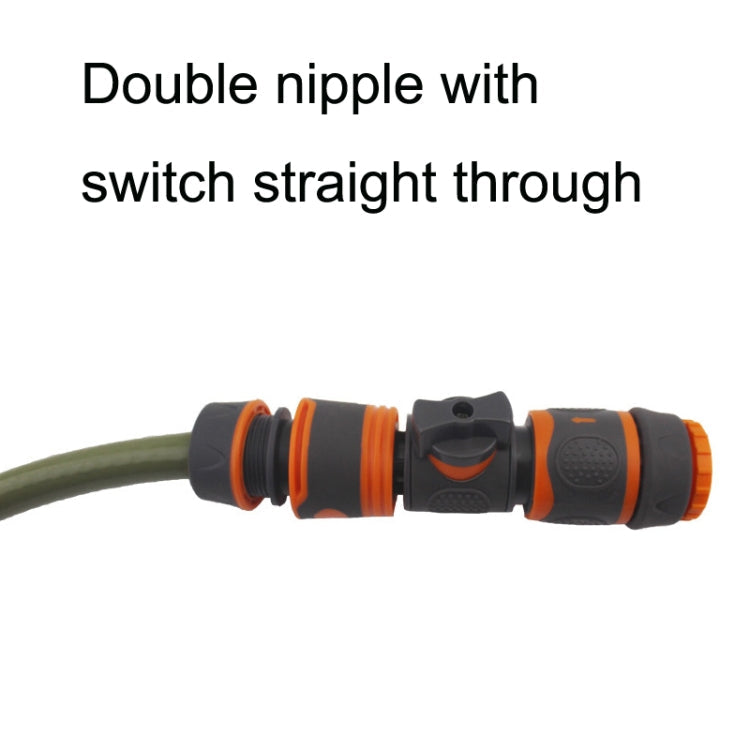 3PCS Double Nipple Wrap With Switch Double Pass Standard Direct Connect With Valve Fast Connection(Black)