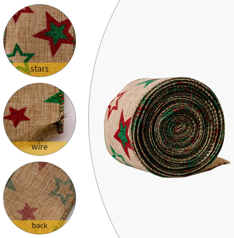 5m X 6cm Christmas Imitation Hemp  Ribbon Gift Decoration Ribbon(H-Red and Green Plaid)
