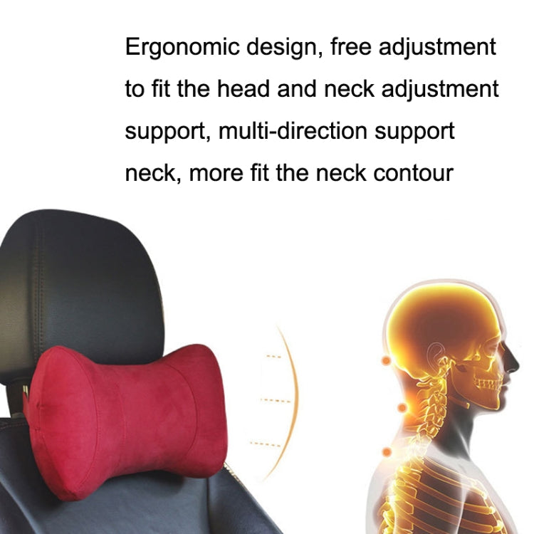 Car Memory Cotton Headrest Protective Cervical Spine Seat Sleeping Pillow(Red)
