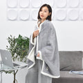 80x130cm Flannel Thickened Embossed Shawl Blanket Office Air Conditioning Blanket(Light Grey)