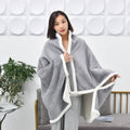 100x150cm Flannel Thickened Embossed Shawl Blanket Office Air Conditioning Blanket(Light Grey)