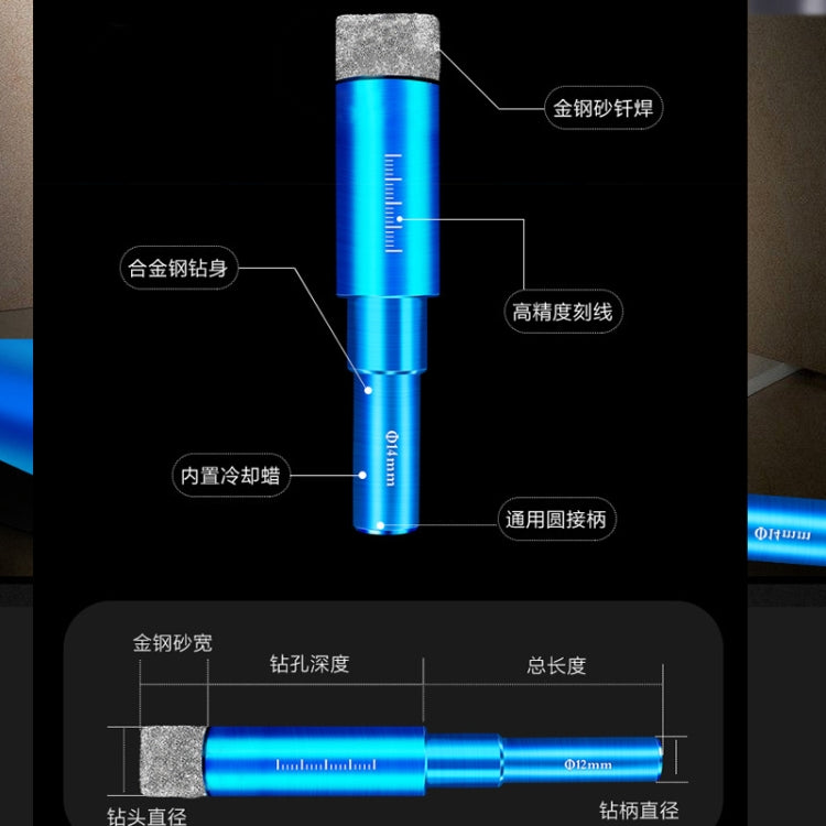 Ceramic Glass Hole Opener Domestic Marble Hole Puncher, Punch Diameter: 14mm