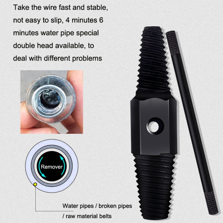 4 / 6 Points Faucet Break Screw Remover Smooth Silky Tooth Double-headed Screw Tool(Black)