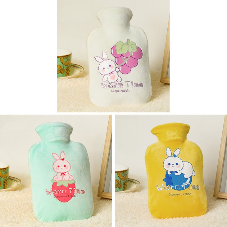 Cartoon Velvet Cover Thickened Explosion-Proof PVC Water-Filled Hot Water Bag, Color: 2000ML Yellow