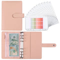 A6 Macaron Notebook PU Loose-leaf Cash Budget Handbook(Pink)