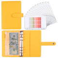 A6 Macaron Notebook PU Loose-leaf Cash Budget Handbook(Yellow)