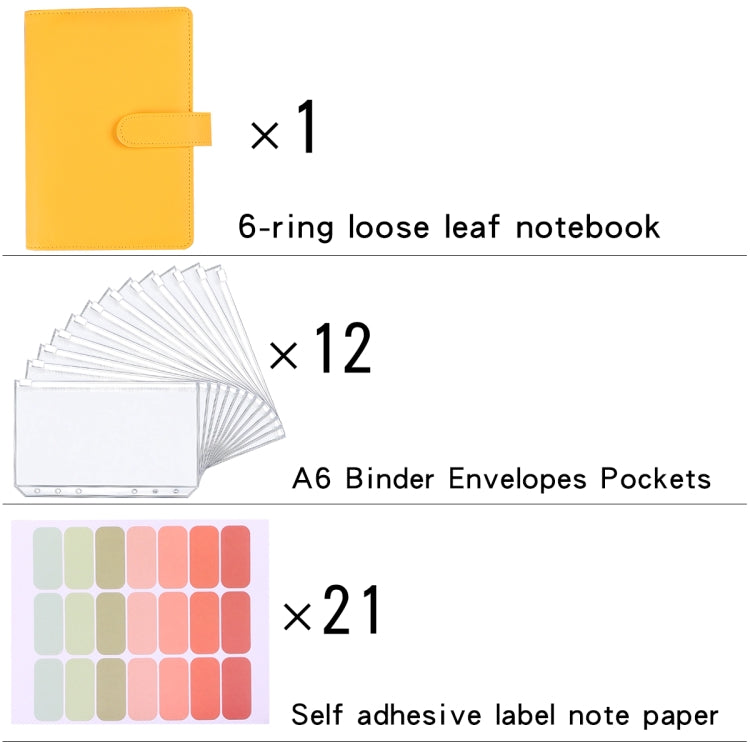 A6 Macaron Notebook PU Loose-leaf Cash Budget Handbook(Blue)