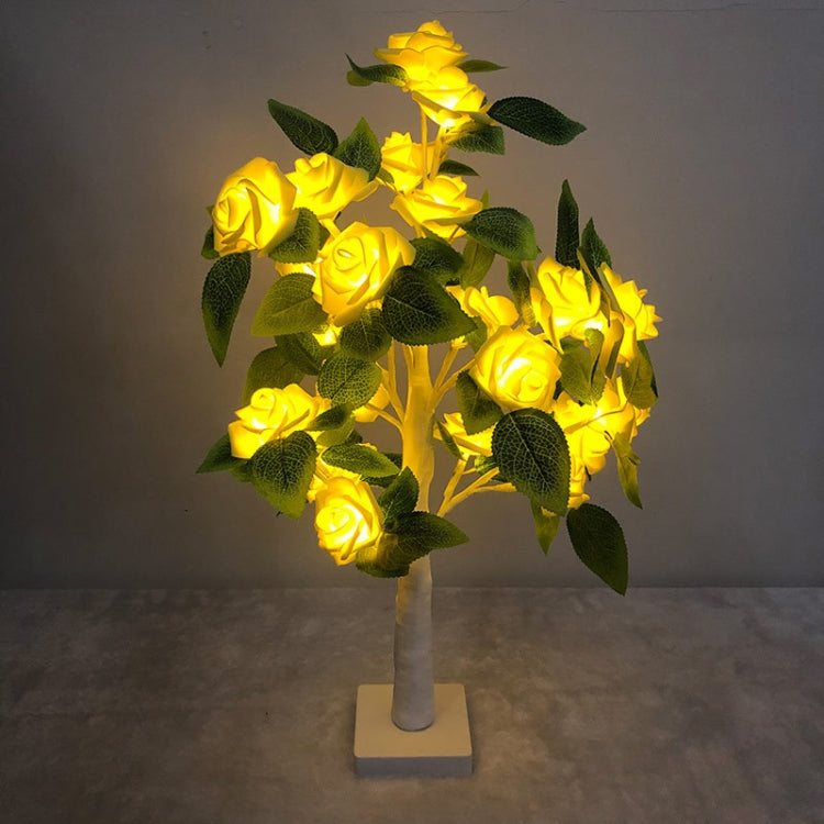 SJ-SD054 LED Valentine Day Rose Indoor Party Decoration Lights(White Bottom Yellow)