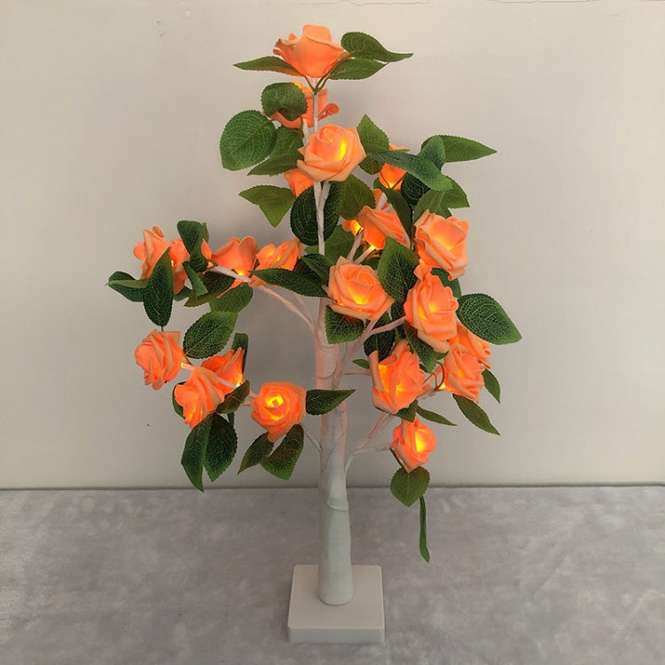 SJ-SD054 LED Valentine Day Rose Indoor Party Decoration Lights(White Bottom Orange)