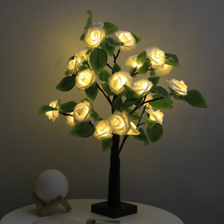 SJ-SD054 LED Valentine Day Rose Indoor Party Decoration Lights(Brown Bottom Milk White)