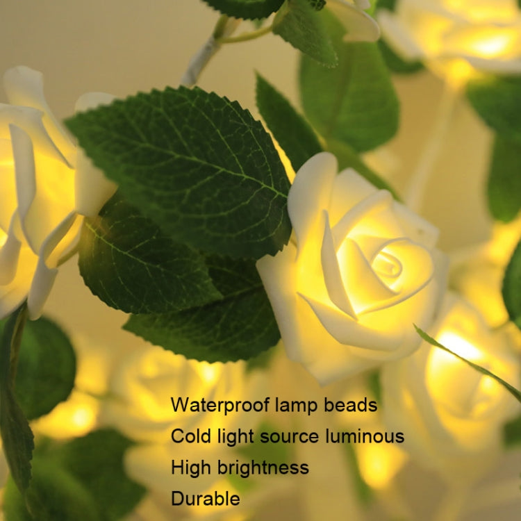 SJ-SD054 LED Valentine Day Rose Indoor Party Decoration Lights(White Bottom Yellow)