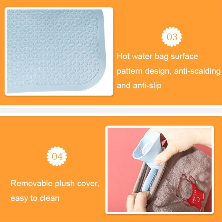 0688 PVC Plush Hand Pluggable Water-filled Hot Water Bags(Gray)