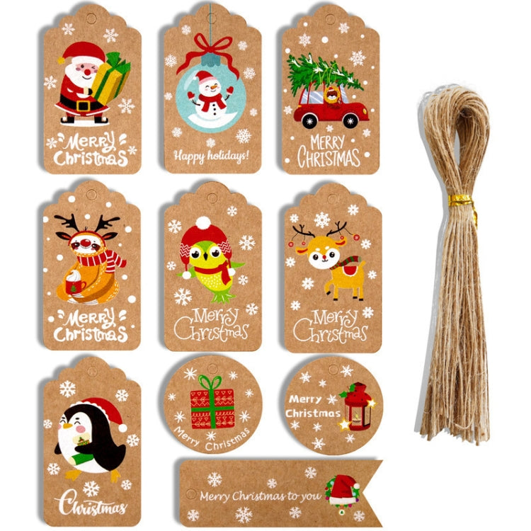 2 Packs 50pcs/set  Christmas Kraft Paper Tags Gift Wrapping Paper Labels(Series 6)