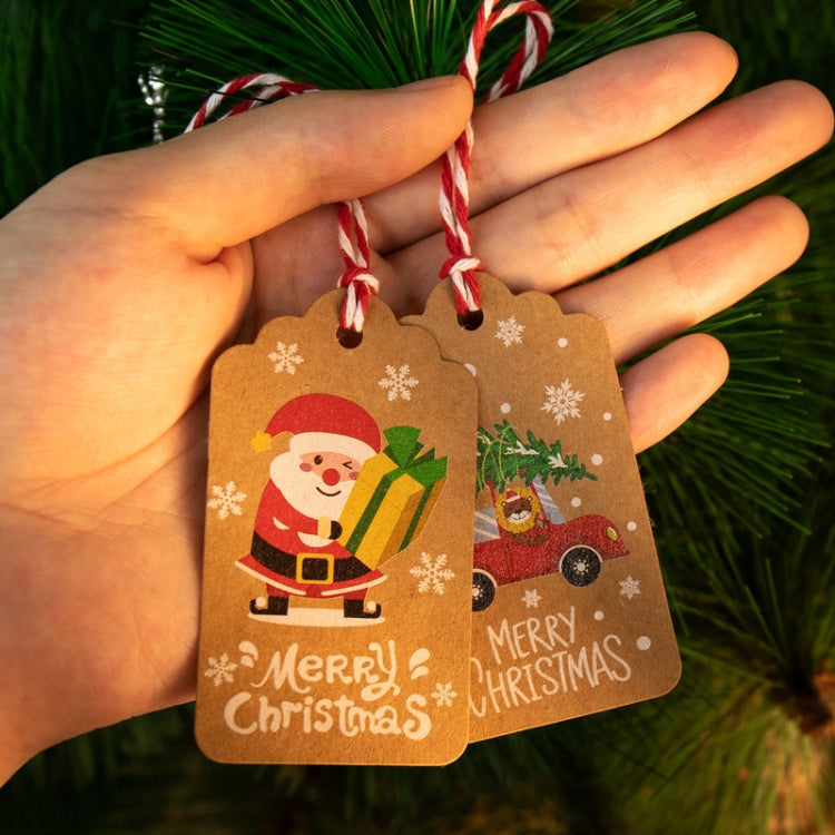 2 Packs 50pcs/set  Christmas Kraft Paper Tags Gift Wrapping Paper Labels(Series 6)