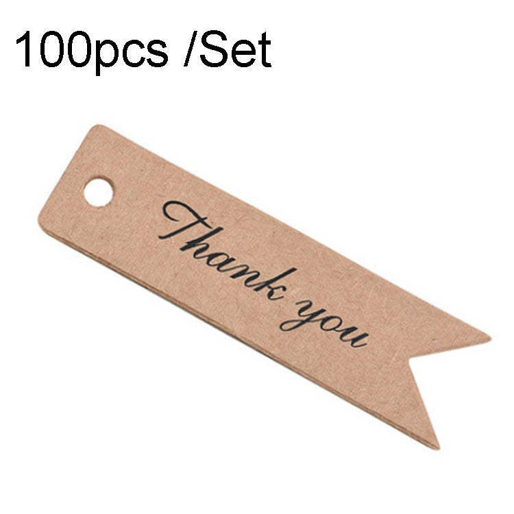 100pcs /Set Retro Baking Sticker Tag Swallow Tail Bookmark Gift Card, Style: Thand You (Cowhide)