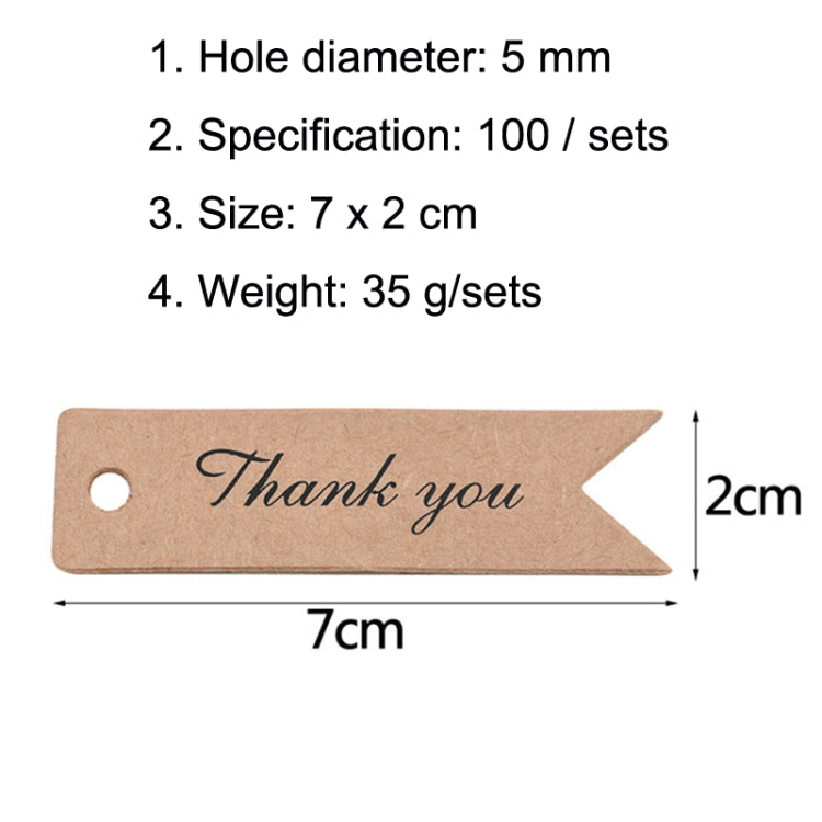 100pcs /Set Retro Baking Sticker Tag Swallow Tail Bookmark Gift Card, Style: Thand You (White)