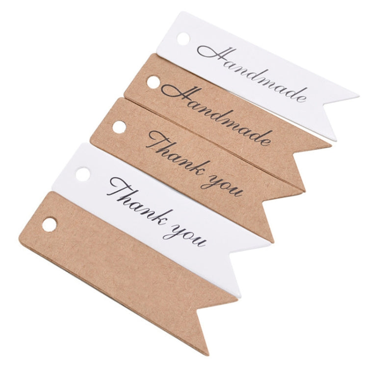 100pcs /Set Retro Baking Sticker Tag Swallow Tail Bookmark Gift Card, Style: Blank (Cowhide)