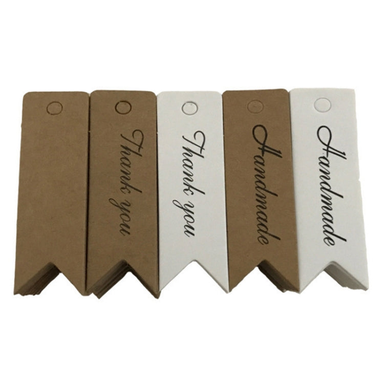 100pcs /Set Retro Baking Sticker Tag Swallow Tail Bookmark Gift Card, Style: Blank (Cowhide)