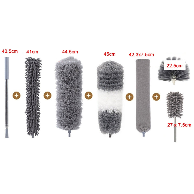 6  In 1 2.5m/100inch Dust Cleaner Sofa Extendable Duster Removal Household Cleaning tools