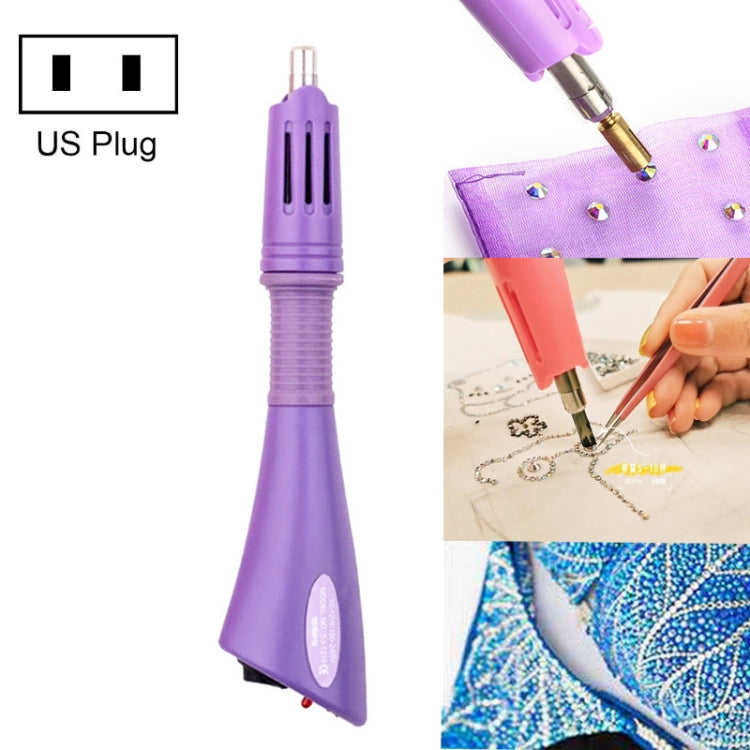 DIY Manual Stamping Tools Portable Dot Drill Pen, Specification: US Plug Purple