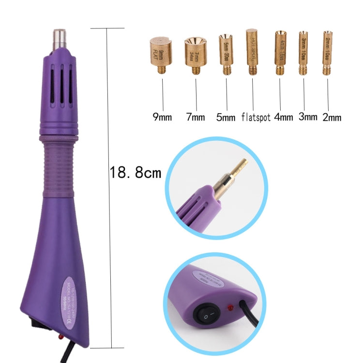 DIY Manual Stamping Tools Portable Dot Drill Pen, Specification: US Plug Purple