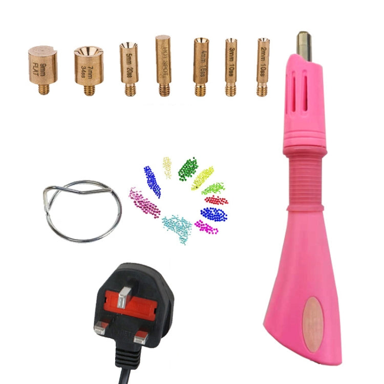 DIY Manual Stamping Tools Portable Dot Drill Pen, Specification: UK Plug Pink