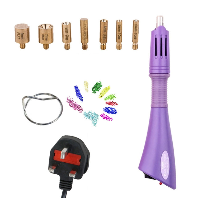 DIY Manual Stamping Tools Portable Dot Drill Pen, Specification: UK Plug Purple